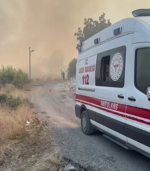 Yangını söndürmek isterken traktör devirdi: 1 yaralı