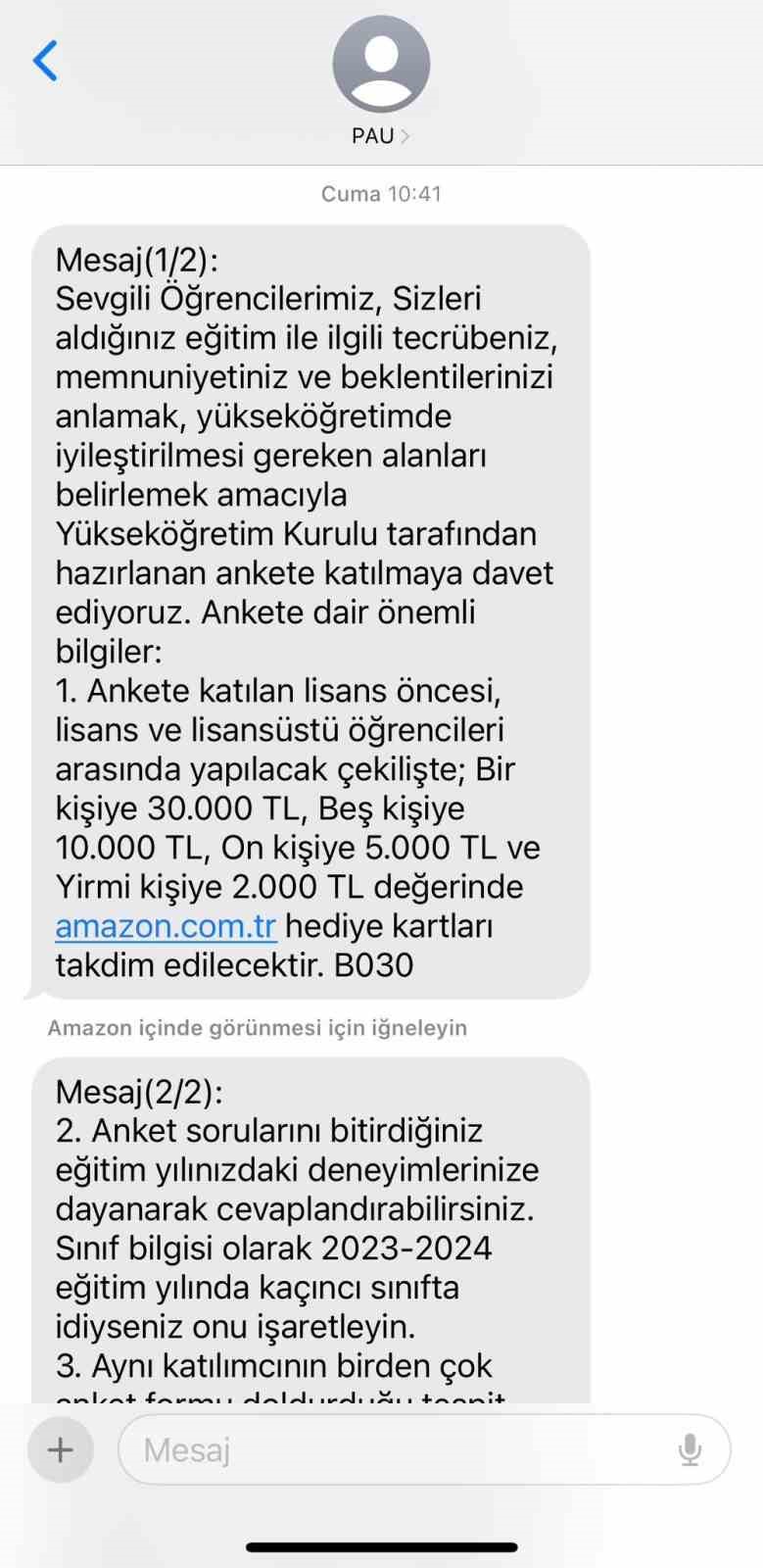 Öğrencilerini memnun edemeyen Pamukkale Üniversitesinden tepki çeken anket
