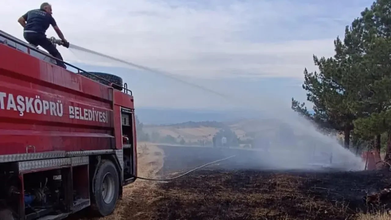 Kastamonu’da mezarlıkta çıkan yangın ormana sıçramadan söndürüldü
