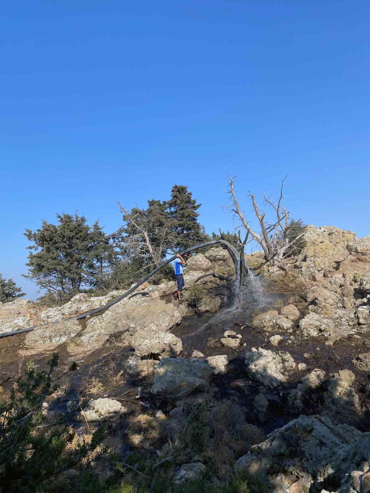 Bodrum’da çıkan yangın MUSKİ’nin arıttığı su ile söndürüldü
