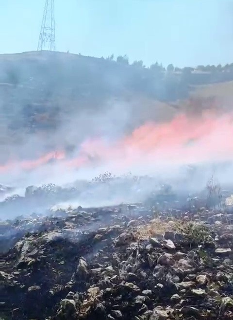 Ormanlık alanda çıkan örtü yangını ahıra sıçradı