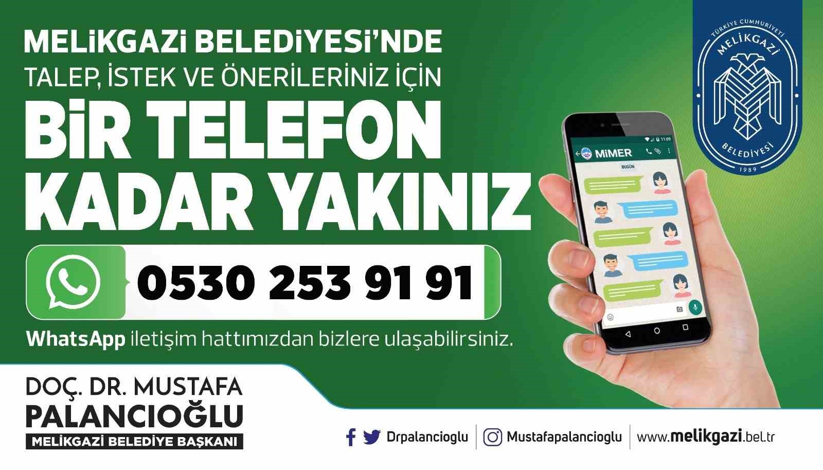 Melikgazi Whatsapp Hattı ile vatandaşa anında &ccedil;&ouml;z&uuml;m sağlanıyor
