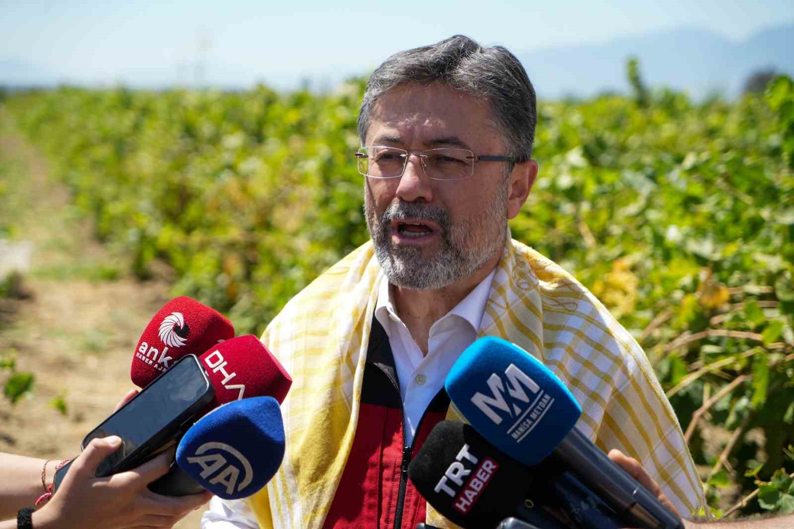 Bakan Yumaklı Manisa&rsquo;da &uuml;z&uuml;m hasat etti

