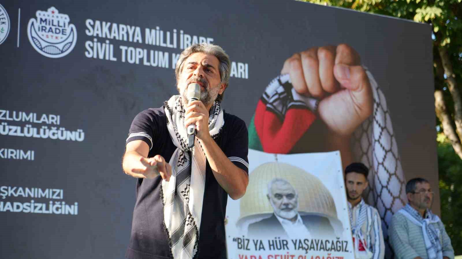 Sakarya&rsquo;da binler Gazze ve İsmail Haniye i&ccedil;in y&uuml;r&uuml;d&uuml;
