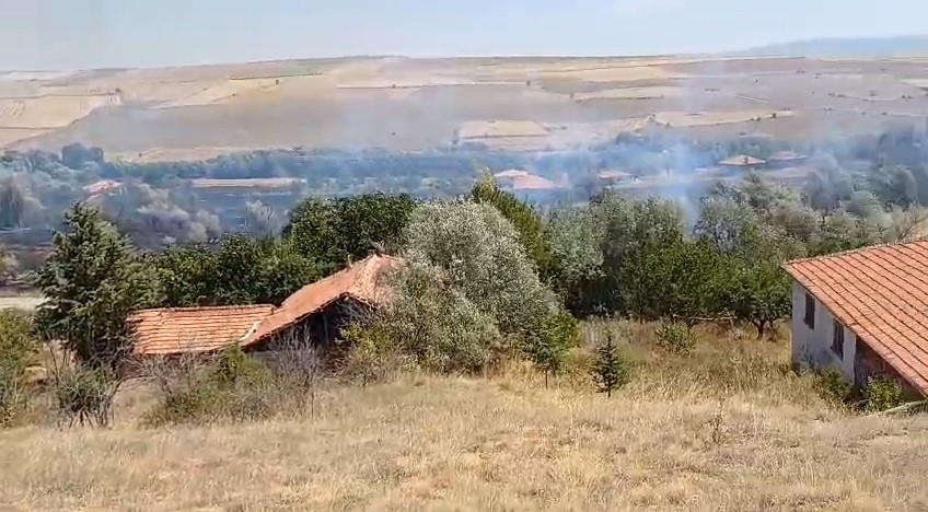 Çorum’da anız yangını