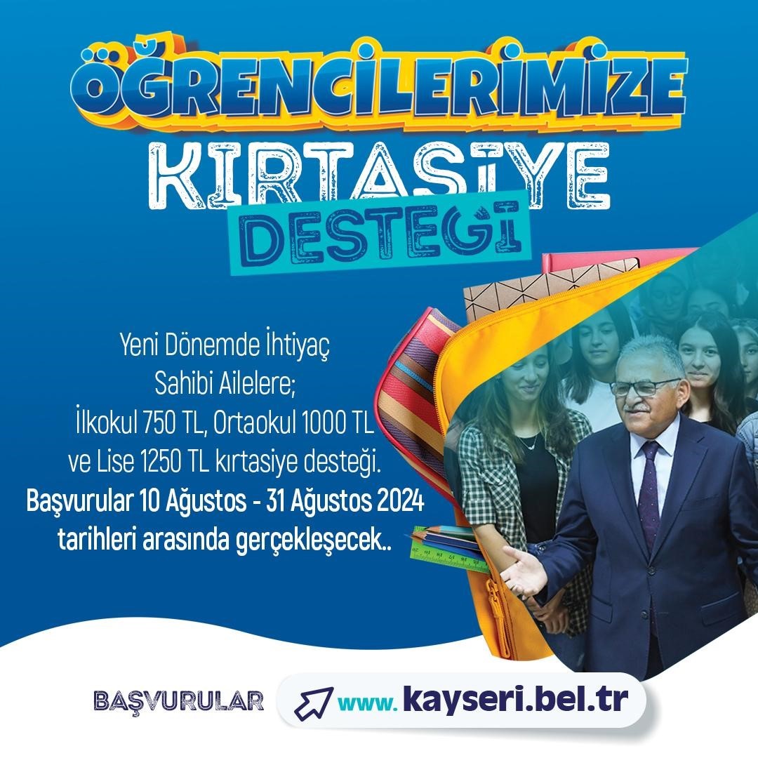B&uuml;y&uuml;şehirin kırtasiye desteği bu yıl da devam edecek
