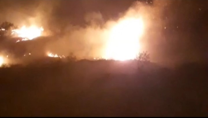 Anızdan ormana sı&ccedil;rayan alevler geceyi aydınlattı
