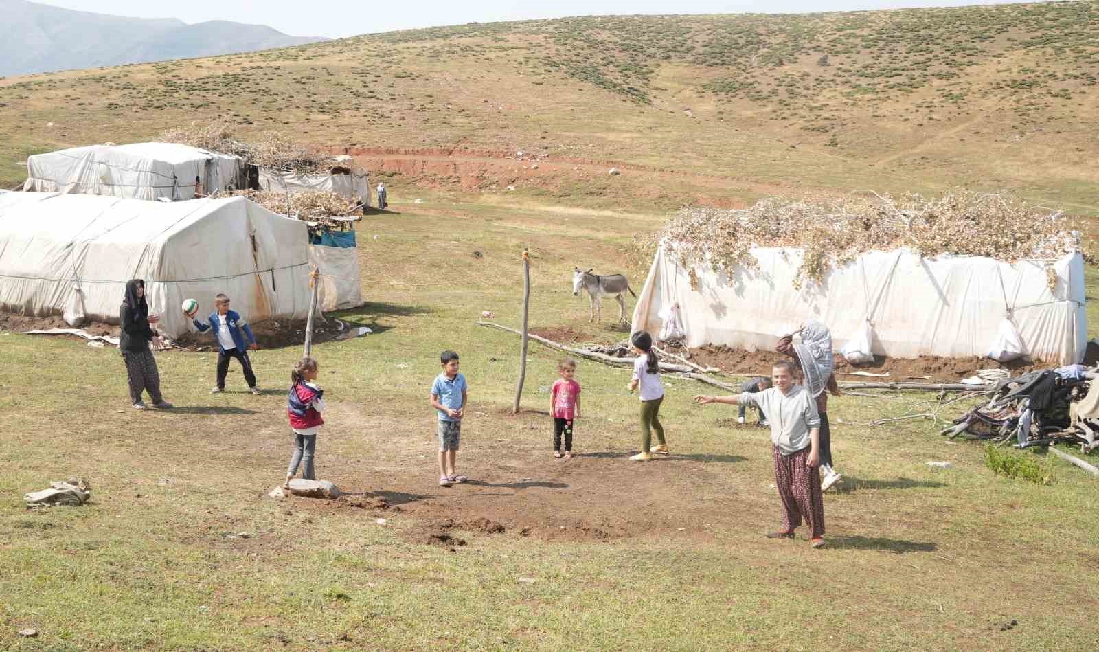 Yaylada yaşayan çocuklar yaz tatilinin keyfini çıkarıyor
