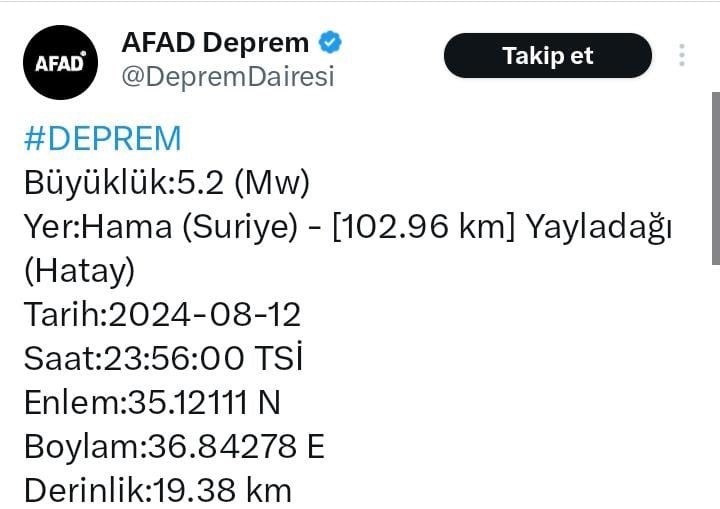 Hatay Valiliği’nden deprem açıklaması