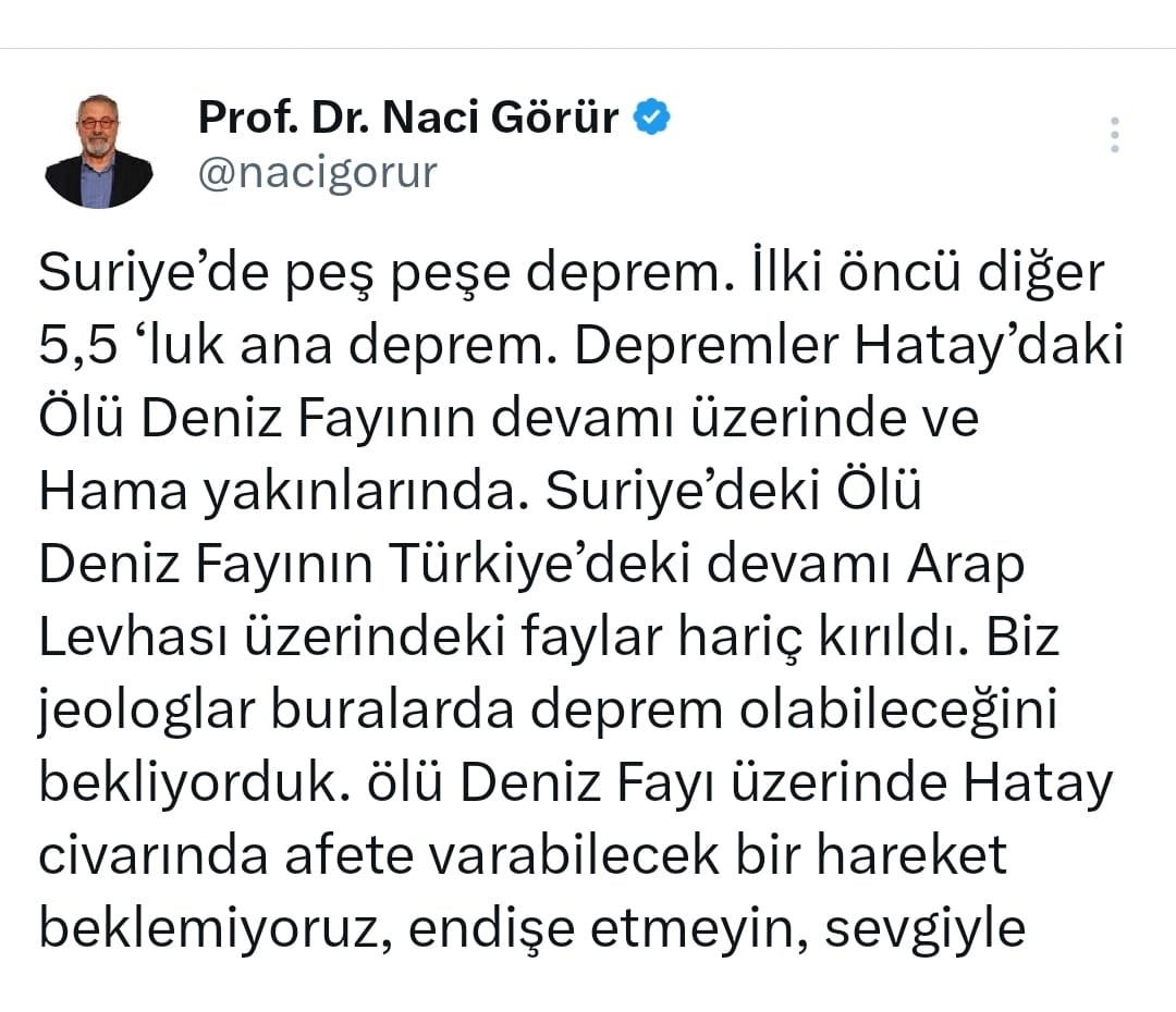 Deprem uzmanı Naci Görür’den &quot;endişe etmeyin&quot; açıklaması