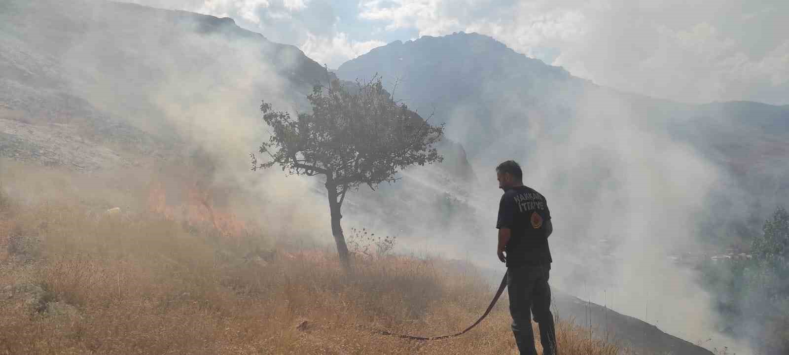 Hakkari’de anız yangını