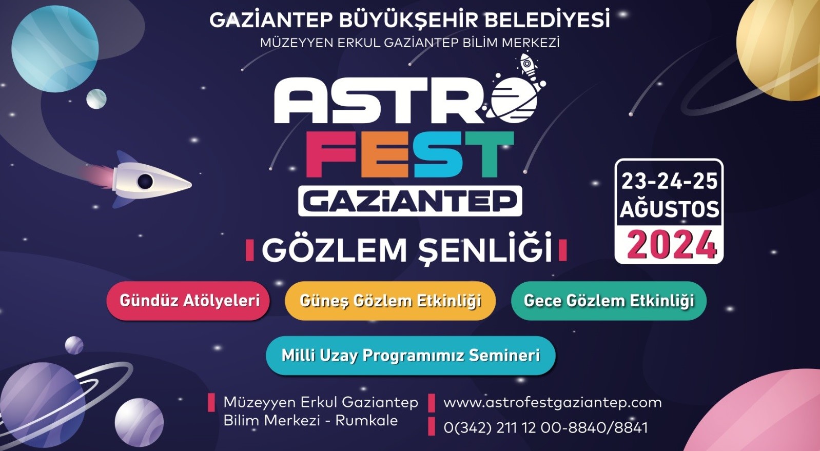 Büyükşehir’den “Astrofest Gaziantep” gözlem şenliği