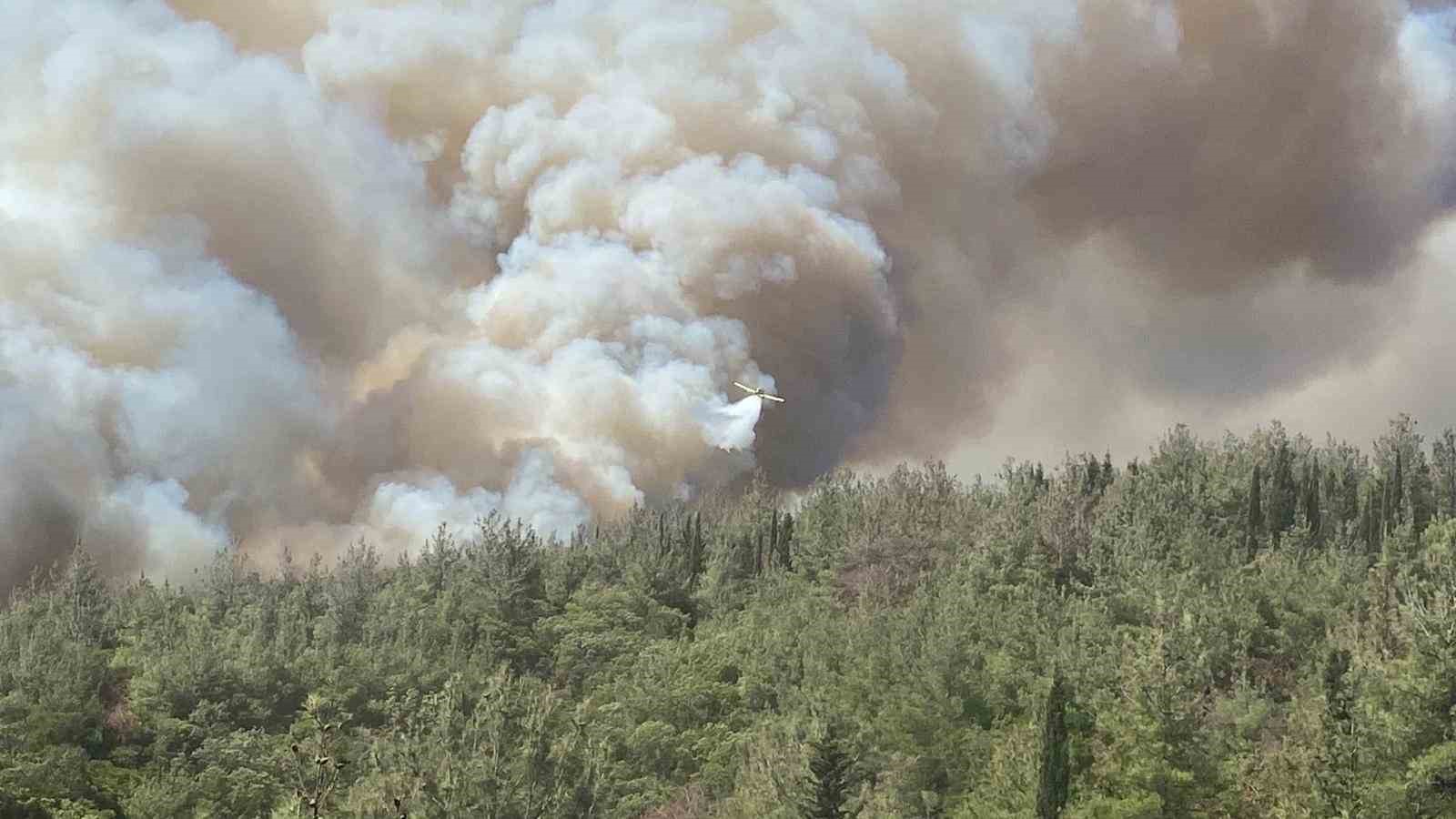 &Ccedil;anakkale&rsquo;deki orman yangınına havadan ve karadan m&uuml;dahale s&uuml;r&uuml;yor
