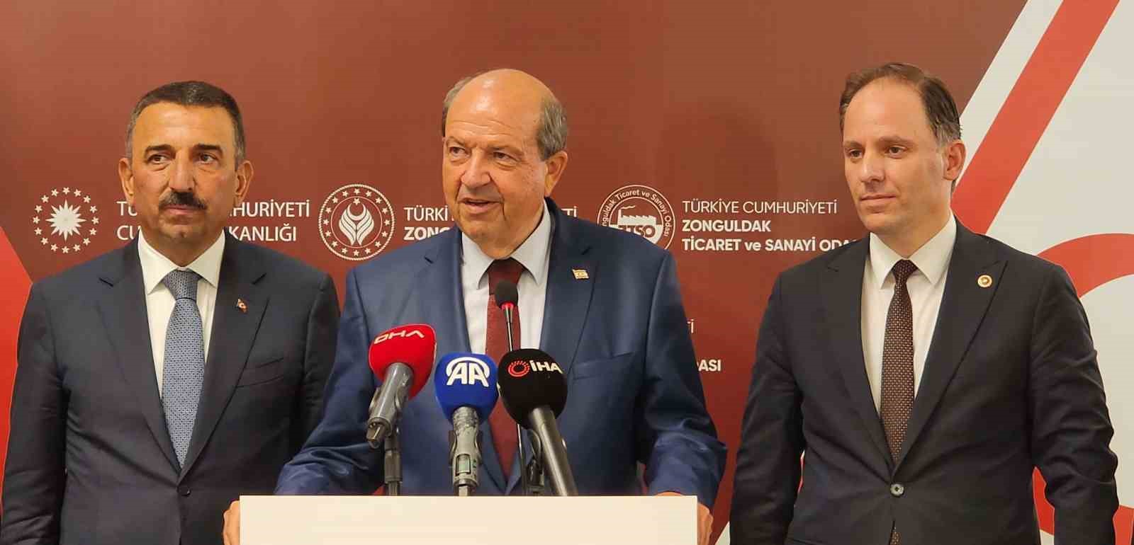 KKTC Cumhurbaşkanı Tatar, Zonguldak&rsquo;ta gazilerle ve iş d&uuml;nyasıyla bir araya geldi
