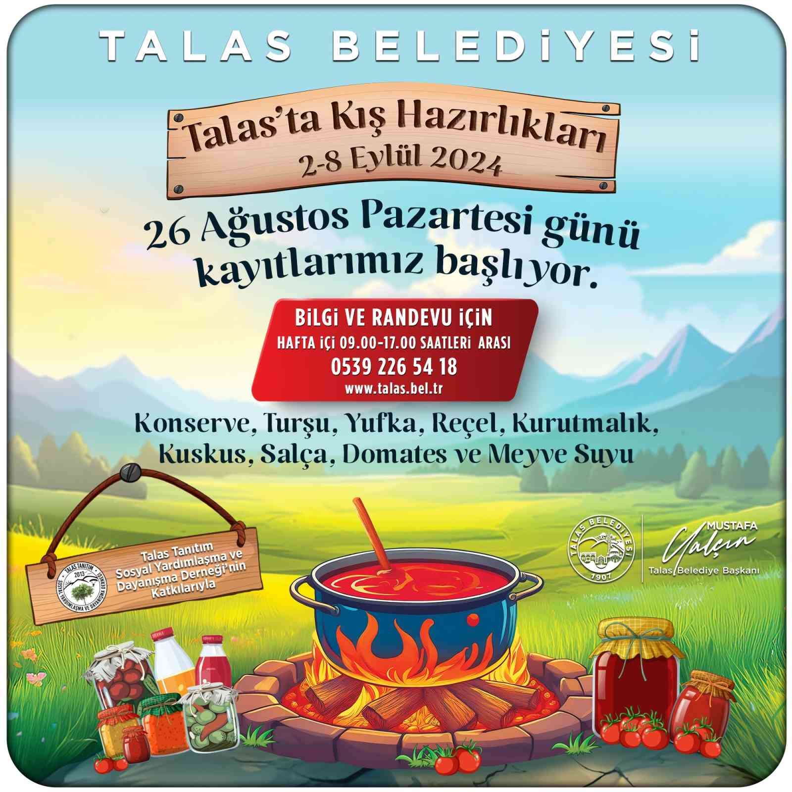 Talas&rsquo;ta kışa hazırlık g&uuml;nleri başlıyor
