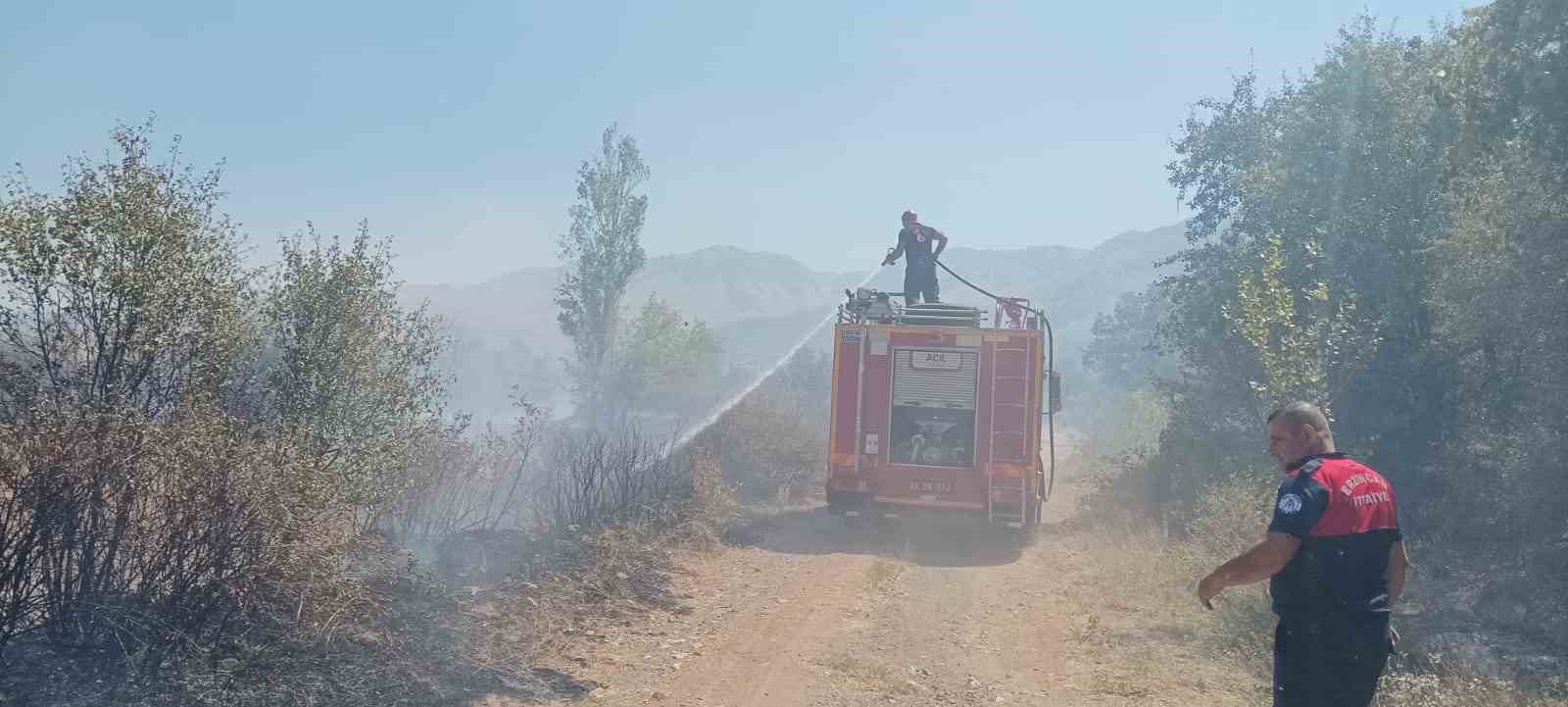 Ağa&ccedil;lık alanda &ccedil;ıkan yangın itfaiye ekiplerinin m&uuml;dahalesiyle s&ouml;nd&uuml;r&uuml;ld&uuml;
