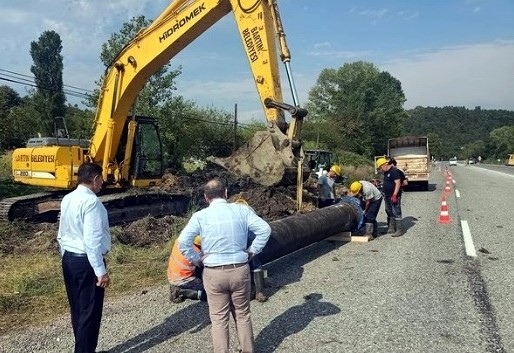 Bartın’da su ishale hattında bakım ve onarım çalışma yapıldı