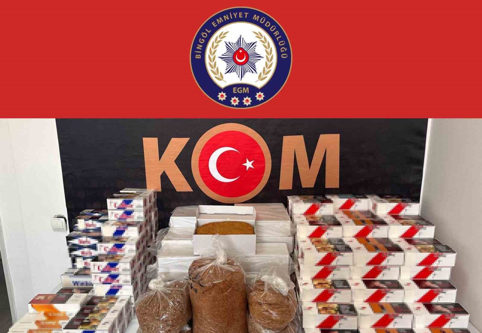 Bingöl’de 40 bin boş makaron ve 30 kilo açık kıyılmış tütün ele geçirildi