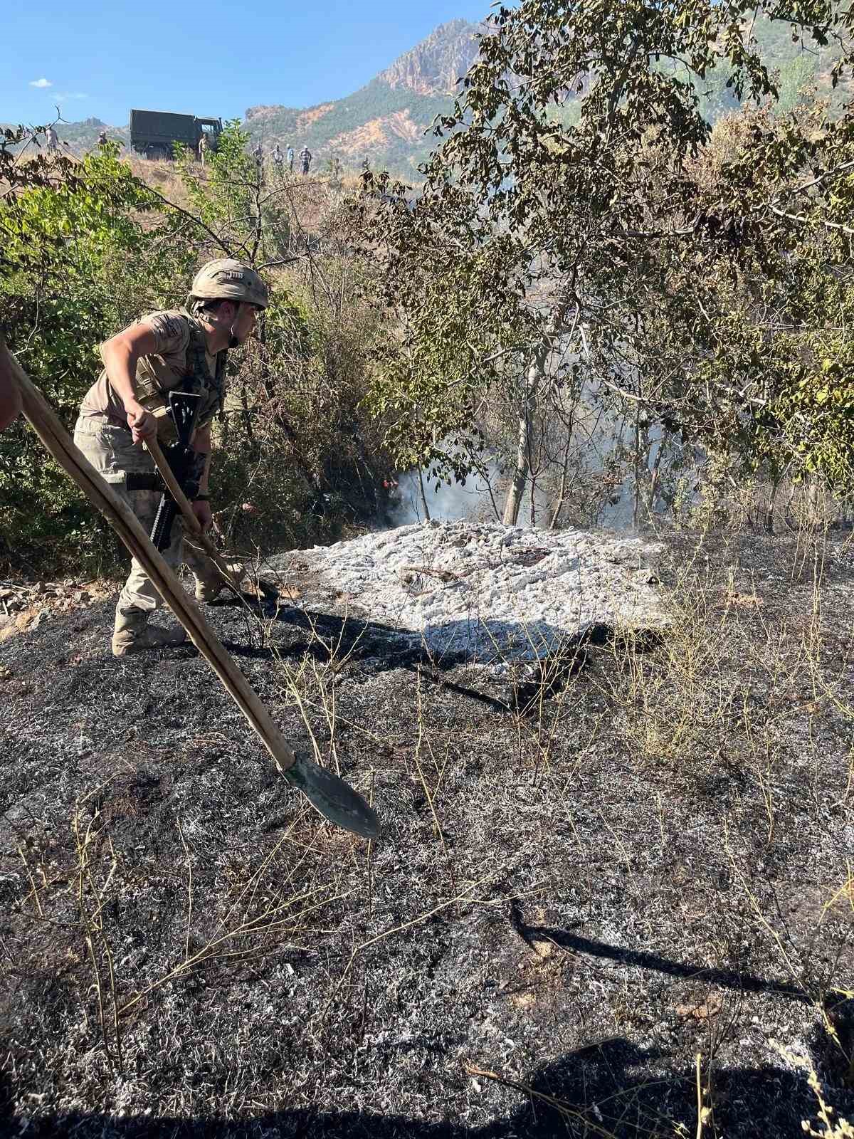 Tunceli’de çıkan örtü yangın söndürüldü
