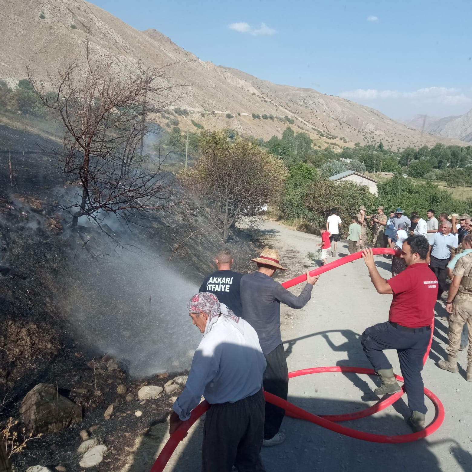 Hakkari’de makilik alanda yangın
