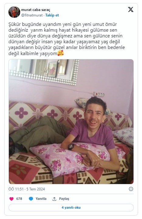 Bakana attığı tweet ile tanınan engelli genç, son yolculuğuna uğurlandı
