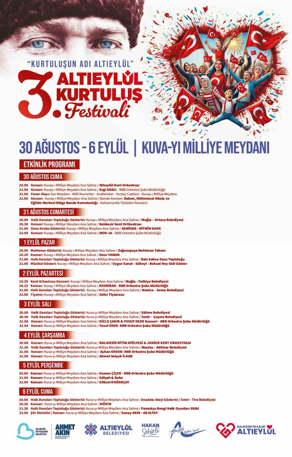 Altıeyl&uuml;l Belediyesi&rsquo;nden coşku dolu 8 g&uuml;nl&uuml;k kurtuluş festivali
