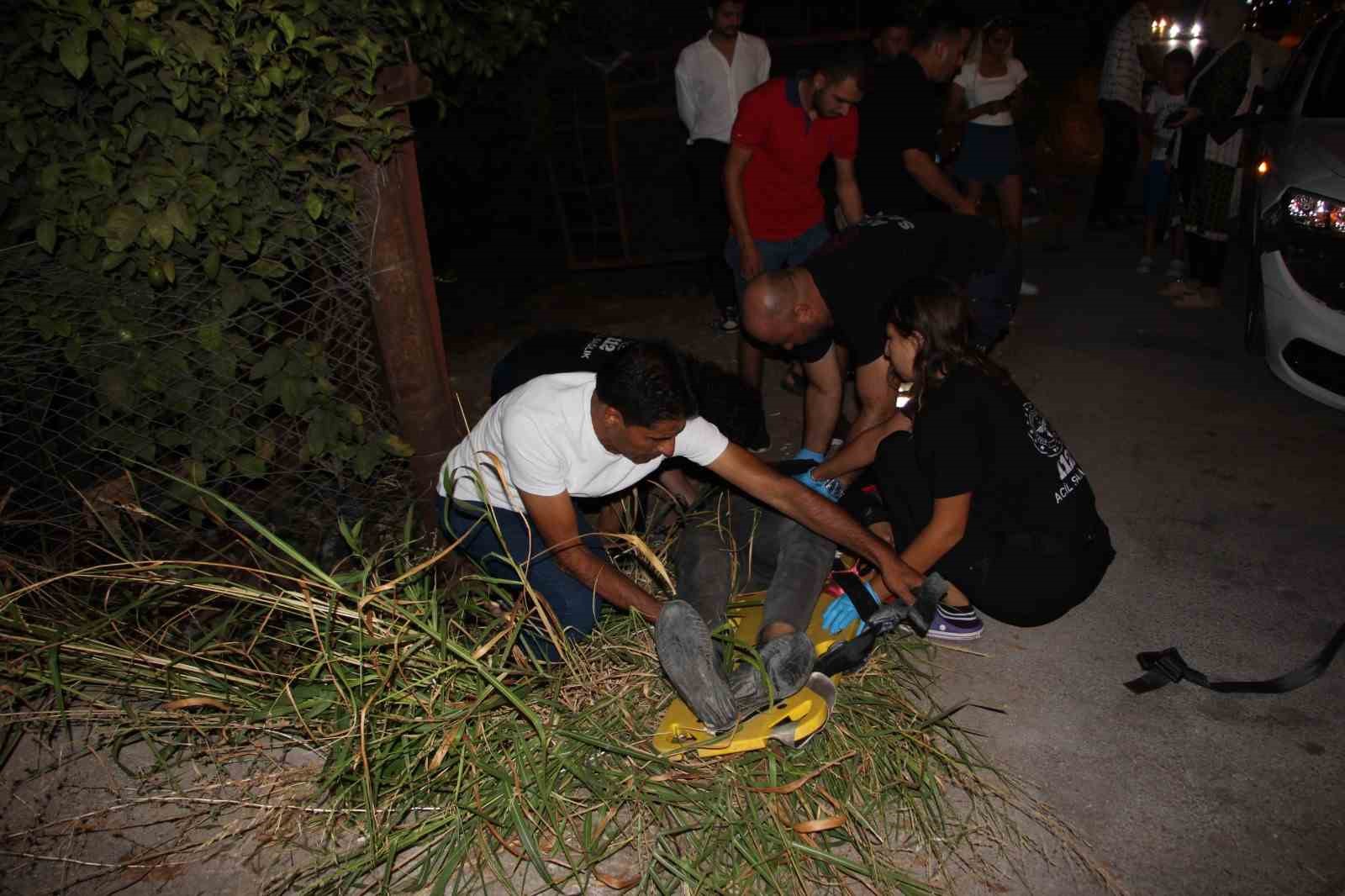 Otomobilin sağından geçmeye çalışan motosiklet sürücüsü yaralandı
