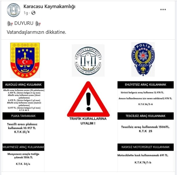 Karacasu Kaymakamlığı’ndan trafik kuralı uyarısı
