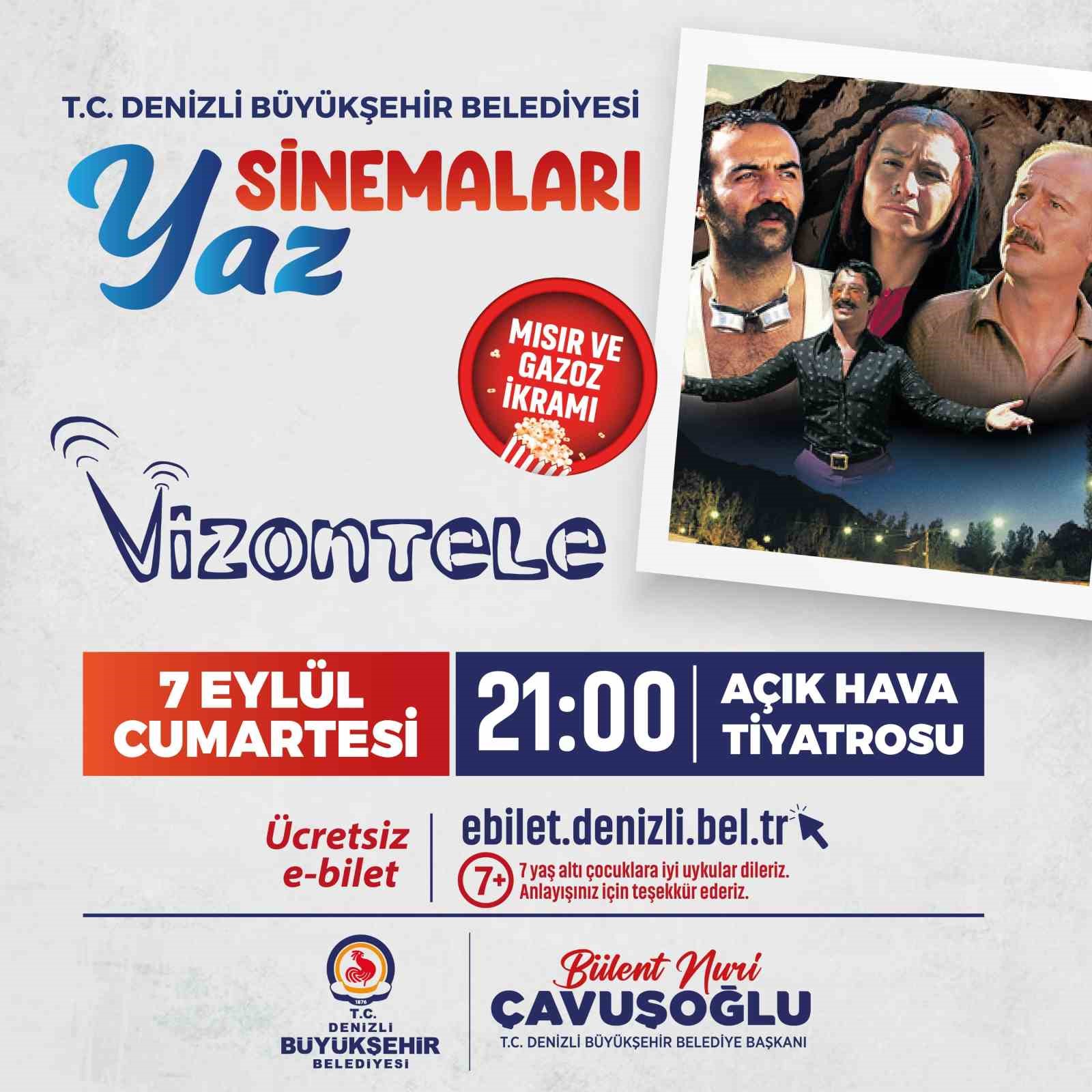 Denizli B&uuml;y&uuml;kşehir ile a&ccedil;ık hava sinema g&uuml;nleri devam ediyor
