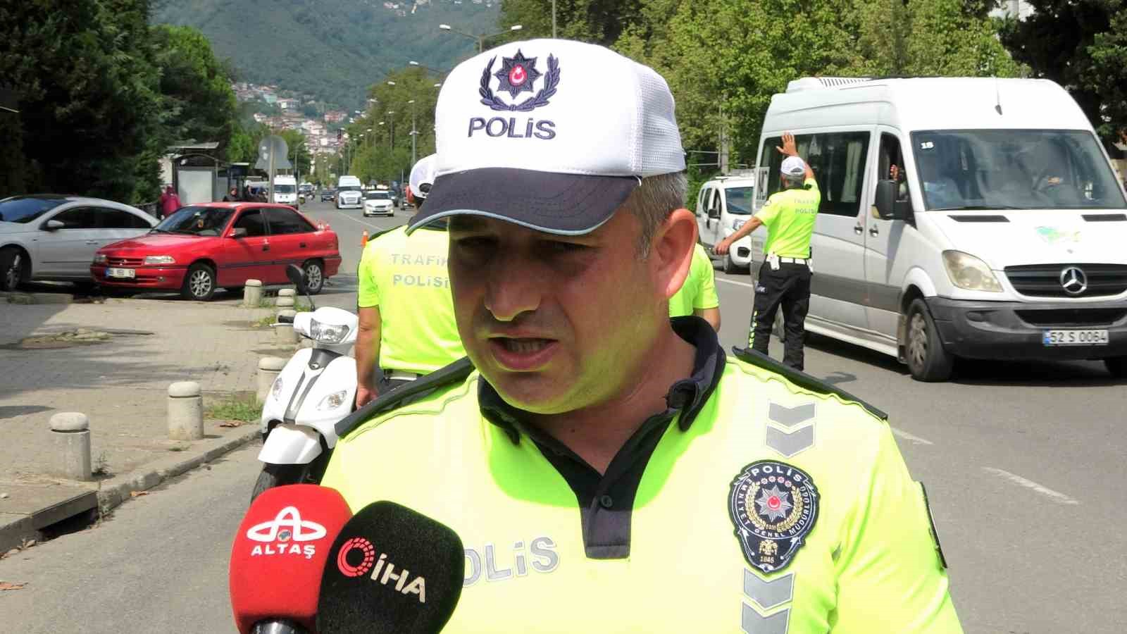 Ordu’da motosiklet sürücülerine denetim ve bilgilendirme
