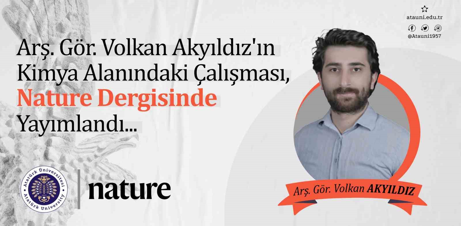 Kimya alanındaki çalışması, Nature dergisinde yayımlandı