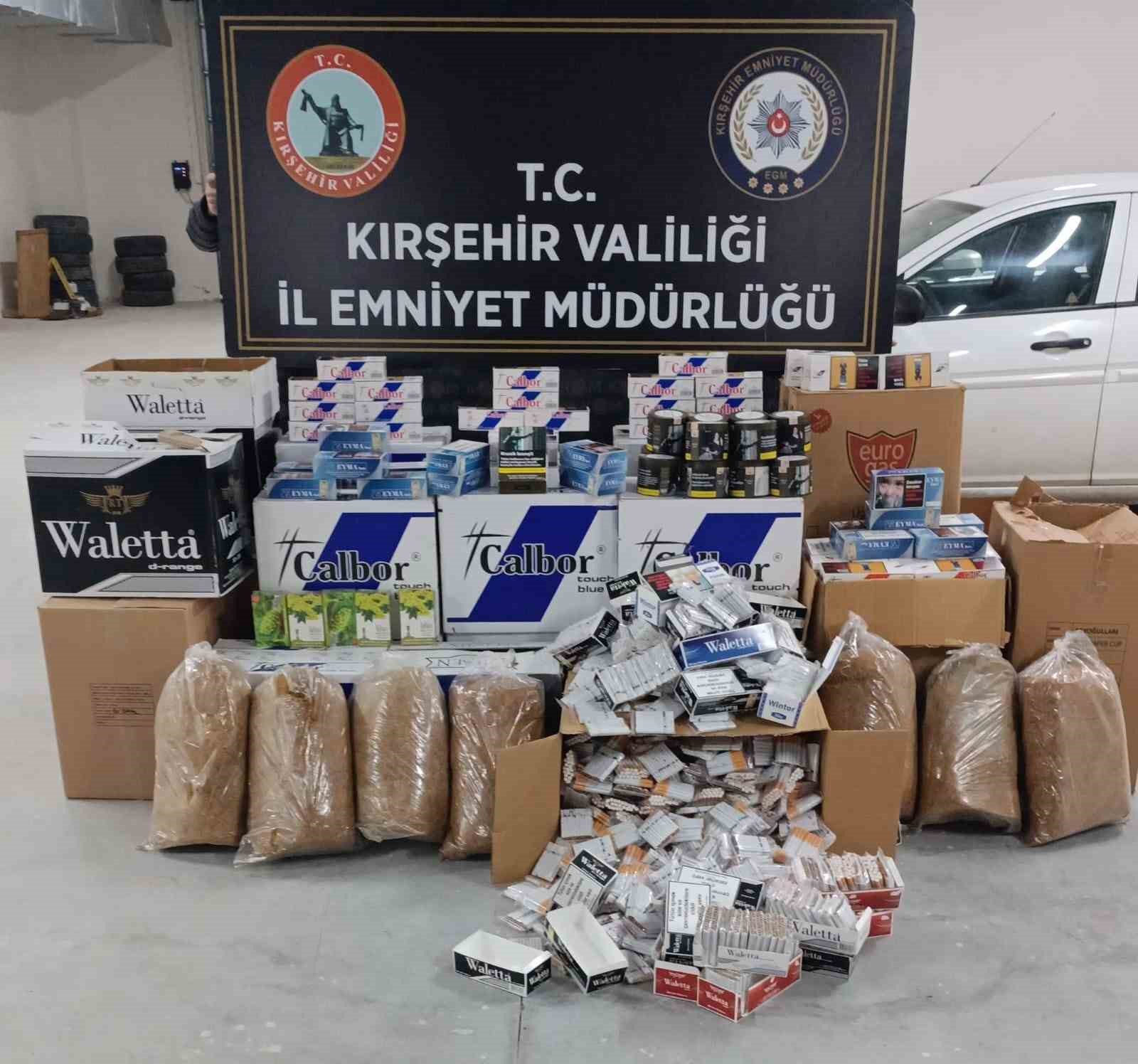 Kırşehir’de 1 ton 600 gram kaçak tütün ele geçirildi