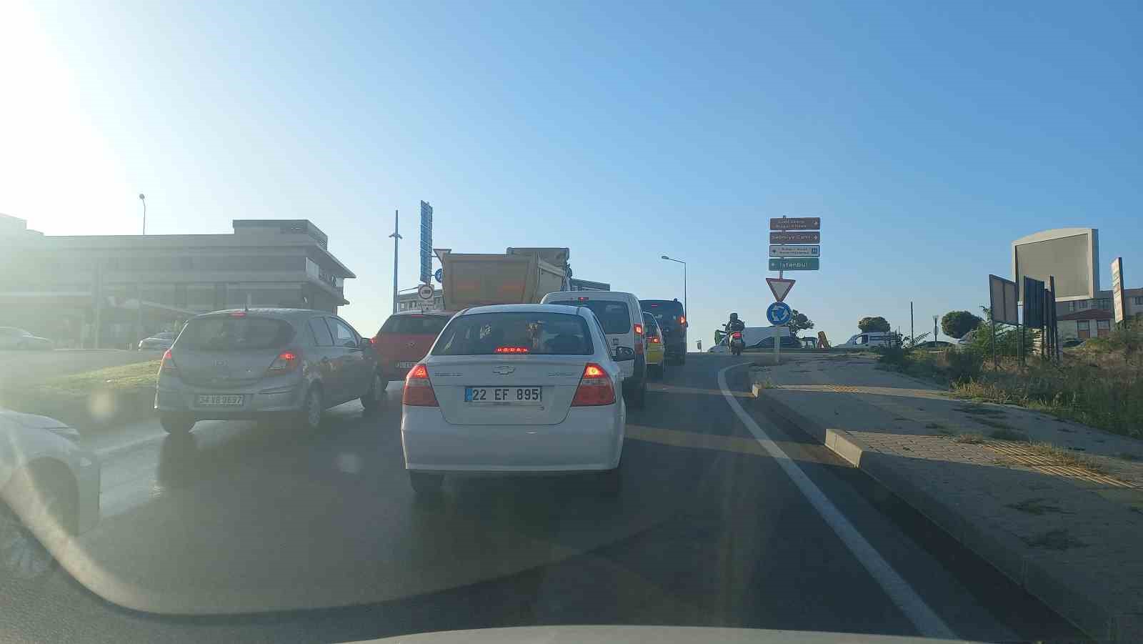 Edirne&rsquo;de trafik yoğunluğu
