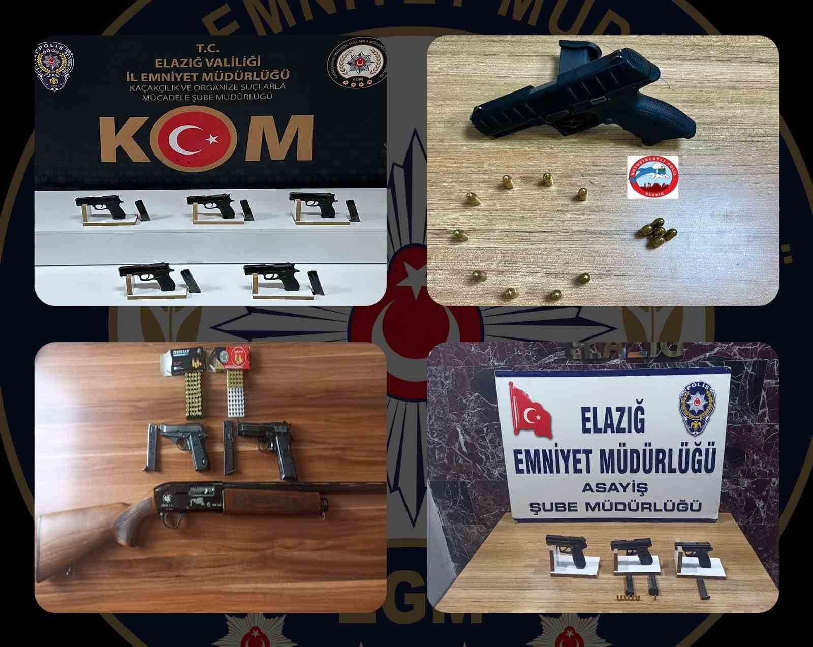 Elazığ’da 12 adet ruhsatsız silah ele geçirildi: 6 tutuklama