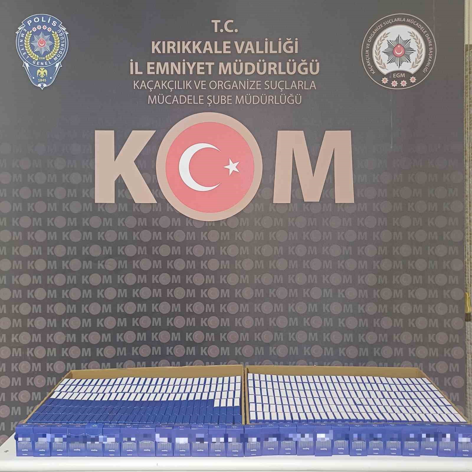 Kırıkkale’de 8 bin makaron ele geçirildi: 1 gözaltı