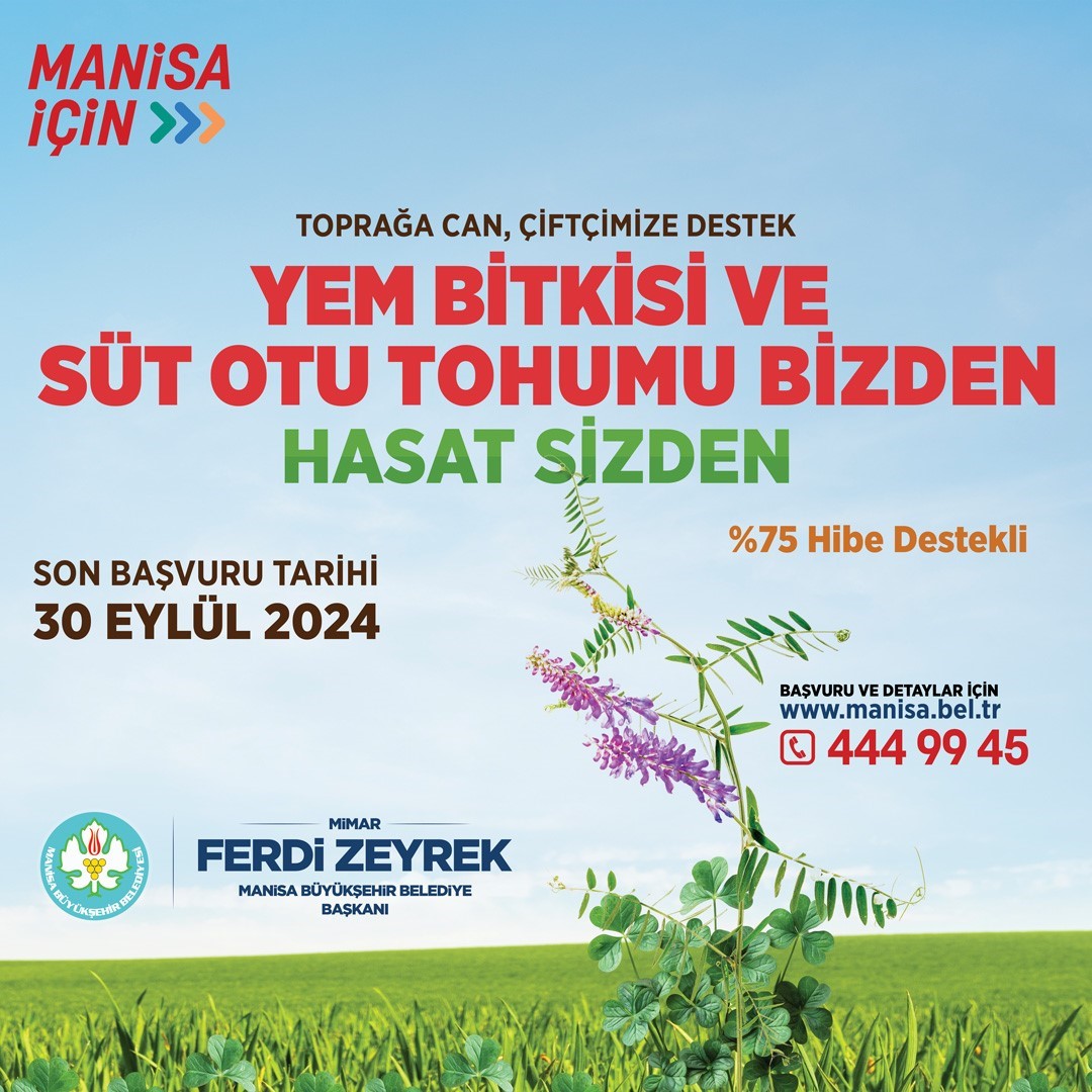 Manisa B&uuml;y&uuml;kşehir&rsquo;den hayvan &uuml;reticilerine yem bitkisi tohumu
