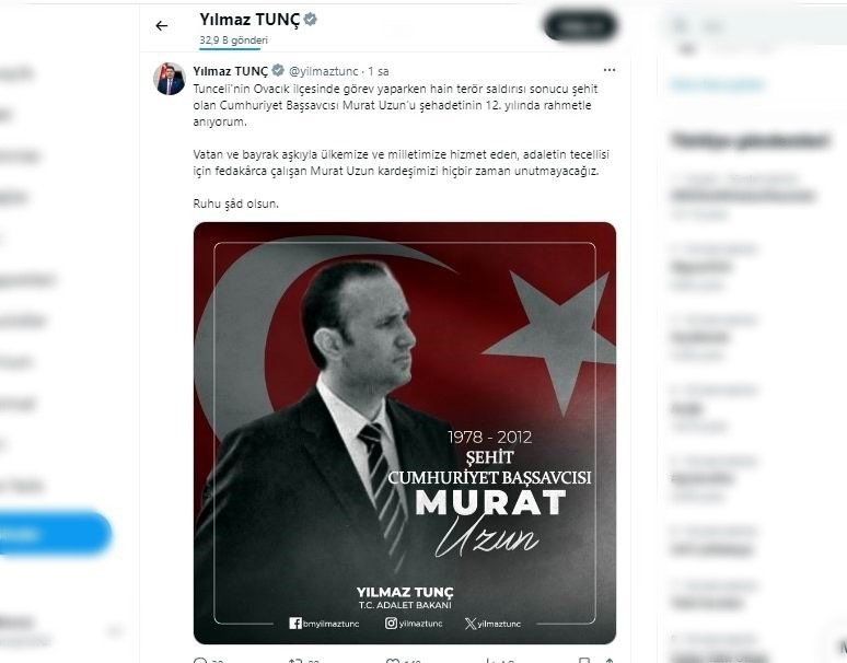 Şehit Başsavcı Murat Uzun, kabri başında anıldı
