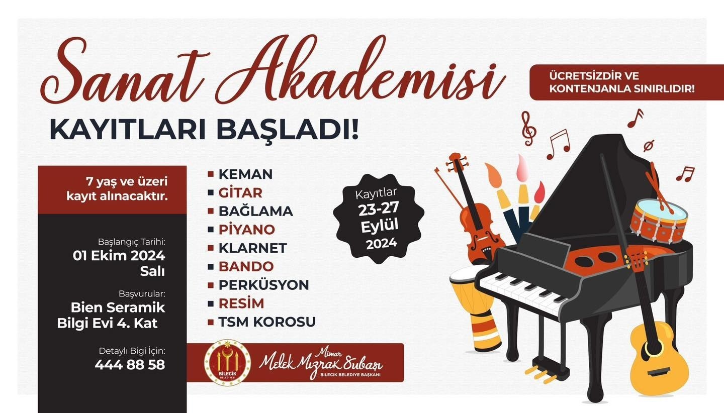 Bilecik Belediyesi sanat akademisi kayıtları başladı