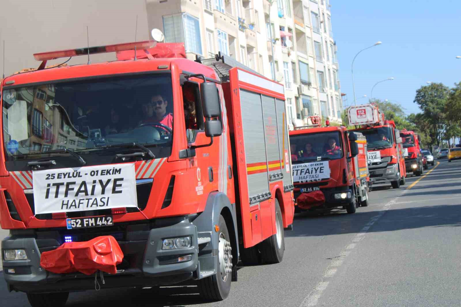 Ordu’da İtfaiye Haftası korteji