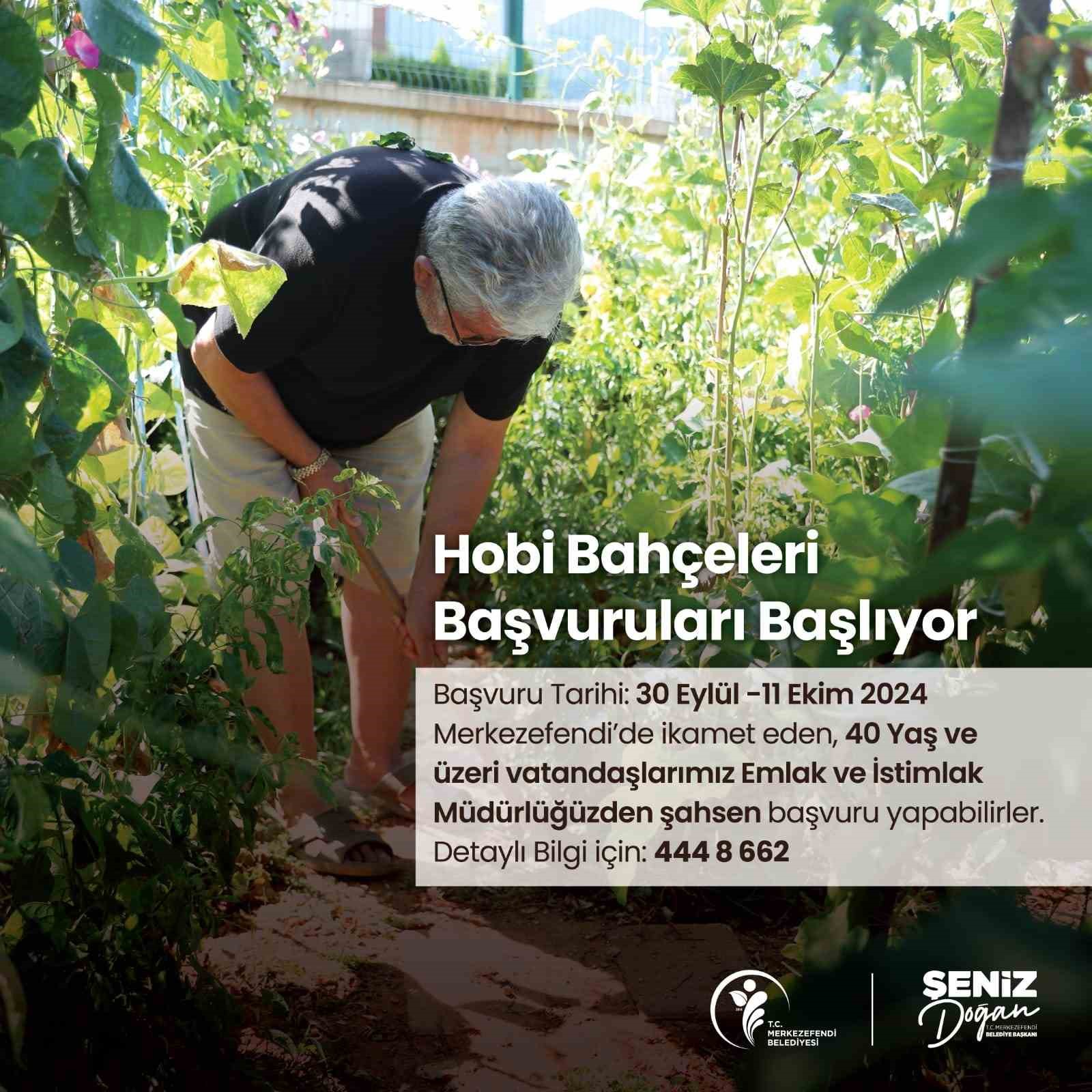 Merkezefendi&rsquo;de hobi bah&ccedil;esi başvuruları başlıyor
