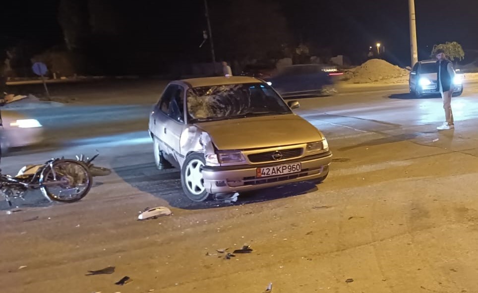 Konya’da otomobil ile motosiklet çarpıştı: 2 yaralı
