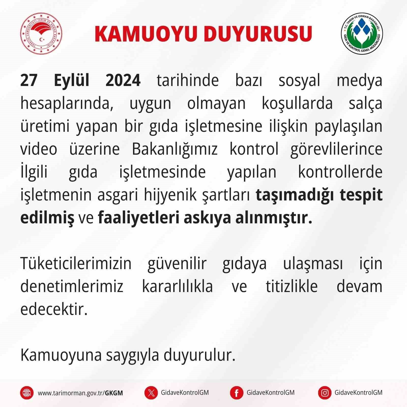 Manisa&rsquo;da sağlıksız şartlarda sal&ccedil;a &uuml;reten firmanın faaliyetleri durduruldu
