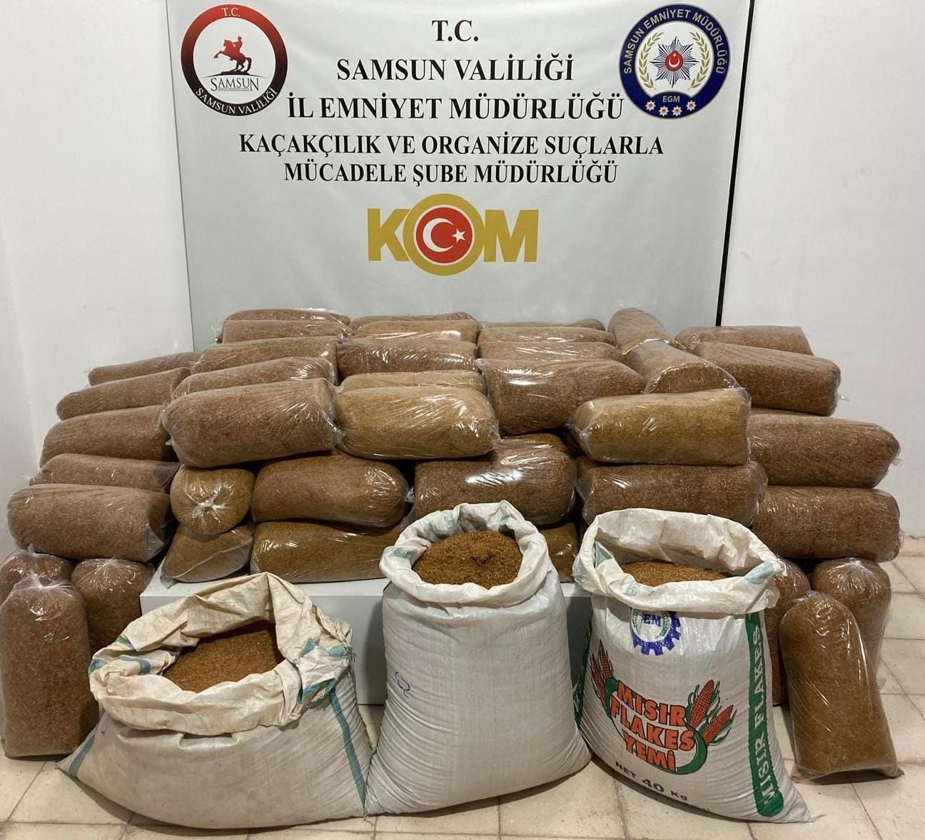 Samsun’da 435 kilo kaçak tütün ele geçirildi
