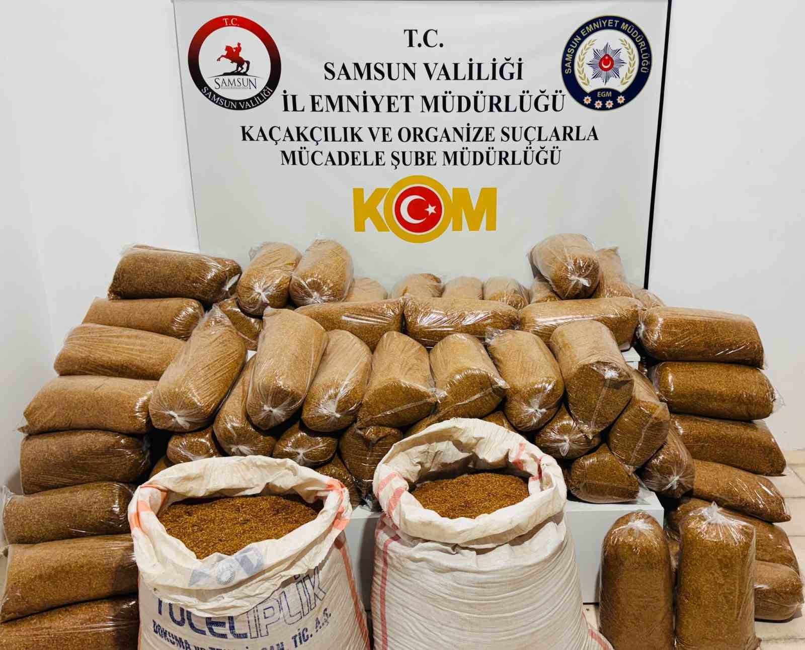 Samsun’da 510 kilo kaçak tütün ele geçirildi