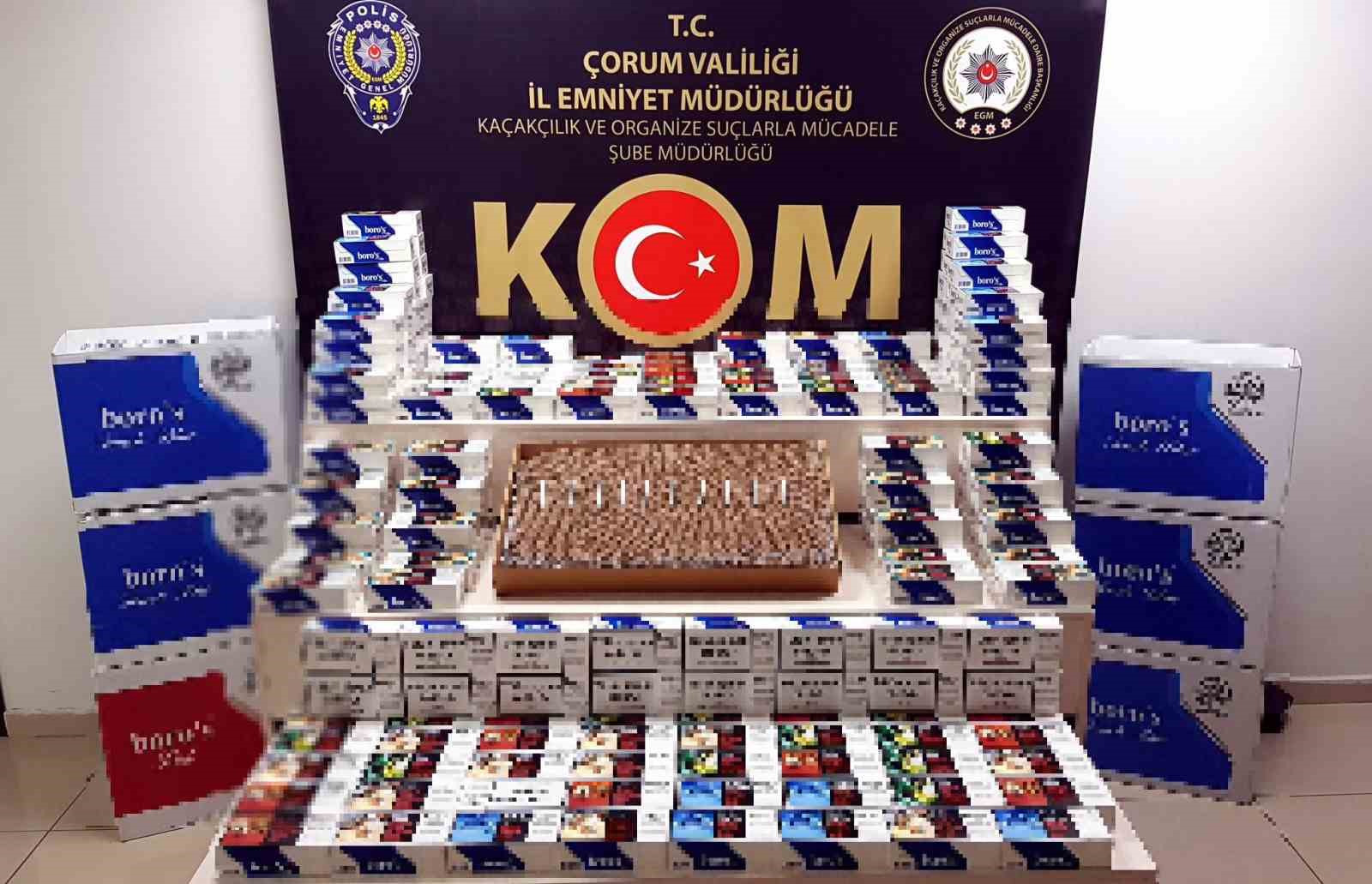 Çorum polisinden kaçak sigara operasyonu
