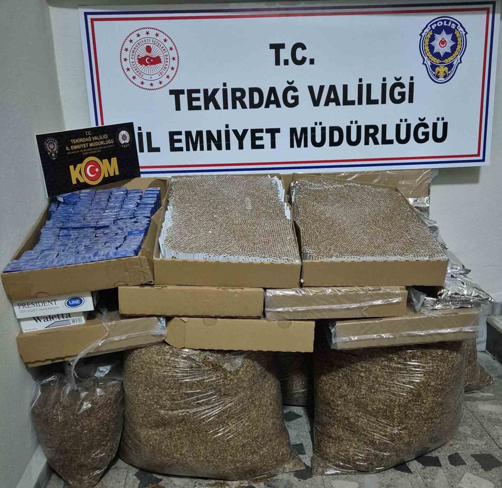 Çerkezköy’de kaçak tütün operasyonu