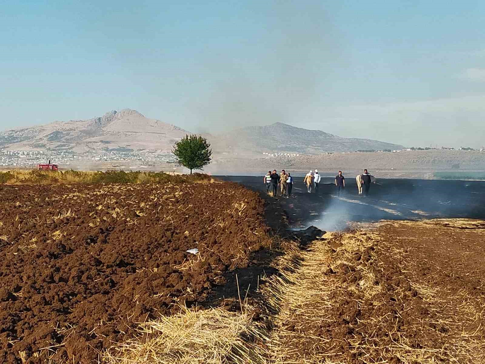 Diyarbakır’da itfaiye ekiplerince söndürülen anız yangınında bir kişi dumandan etkilendi