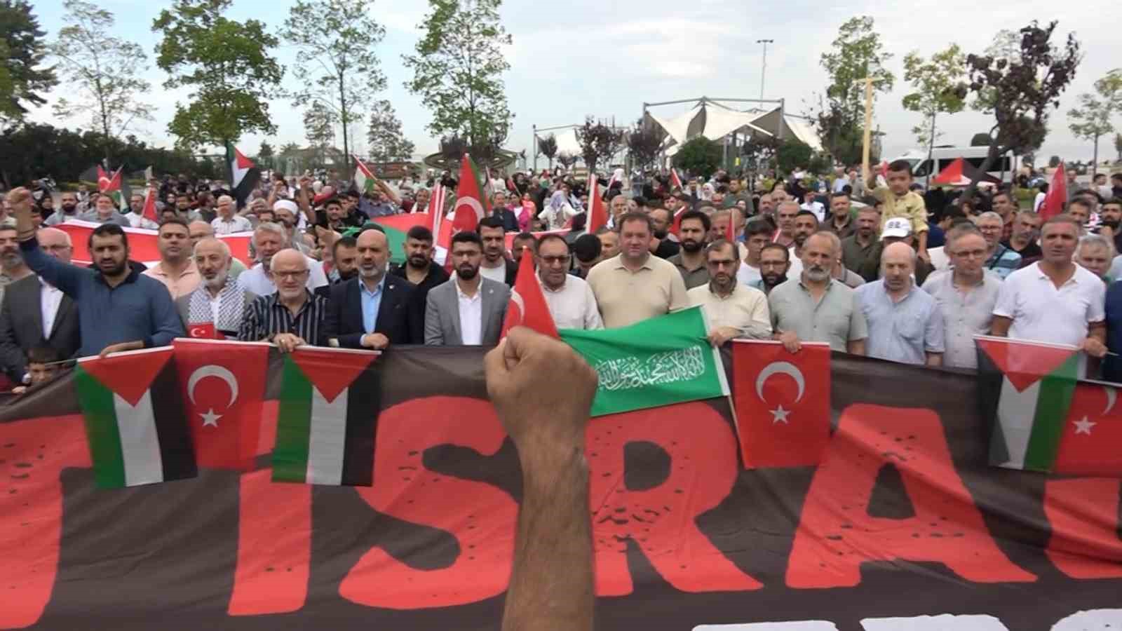 Yalova’da Gazze işgalinin 1. yıl dönümünde protesto yürüyüşü
