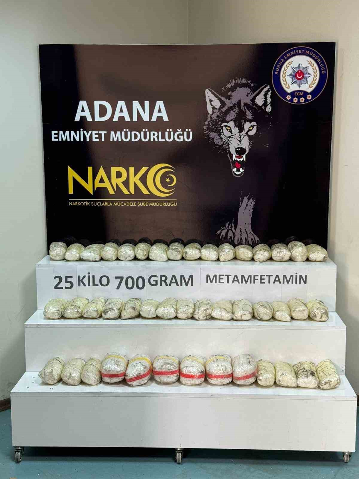 Yedek lastikten 25 kilo 700 gram metamfetamin ele ge&ccedil;irildi
