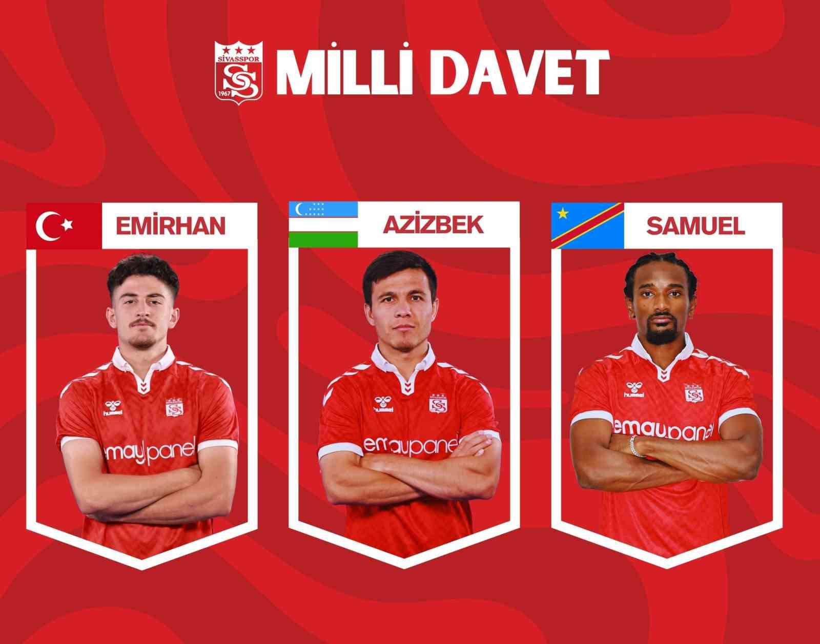 Sivasspor’da 3 isim milli takımlarına davet edildi